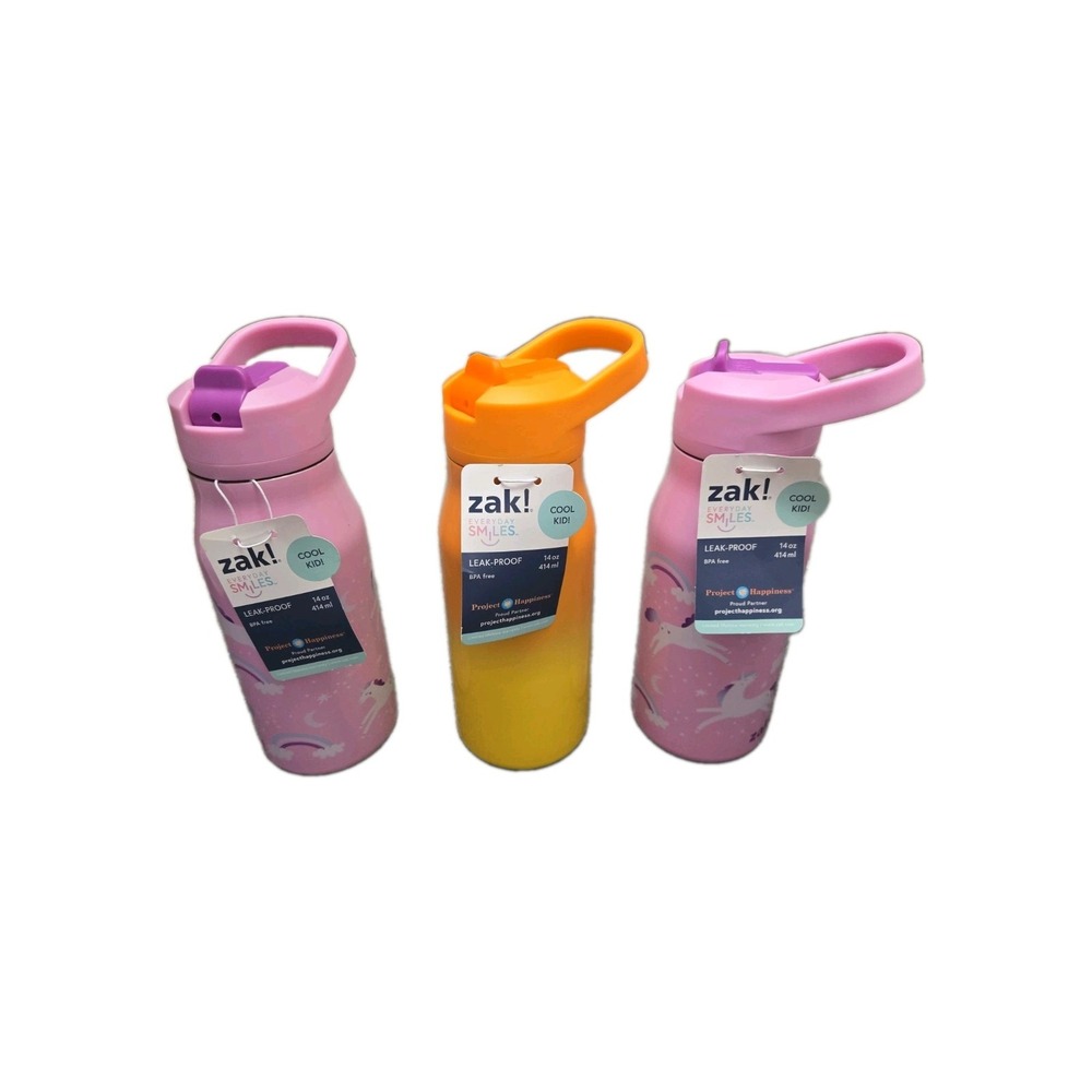 Zak! Kids 14oz Water Bottles Set Of 3